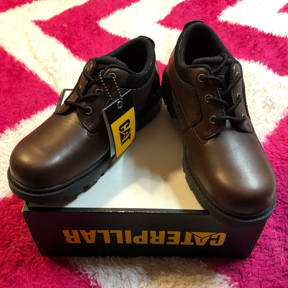 Caterpillar Boys Work Shoes Brown Size 3 1/2